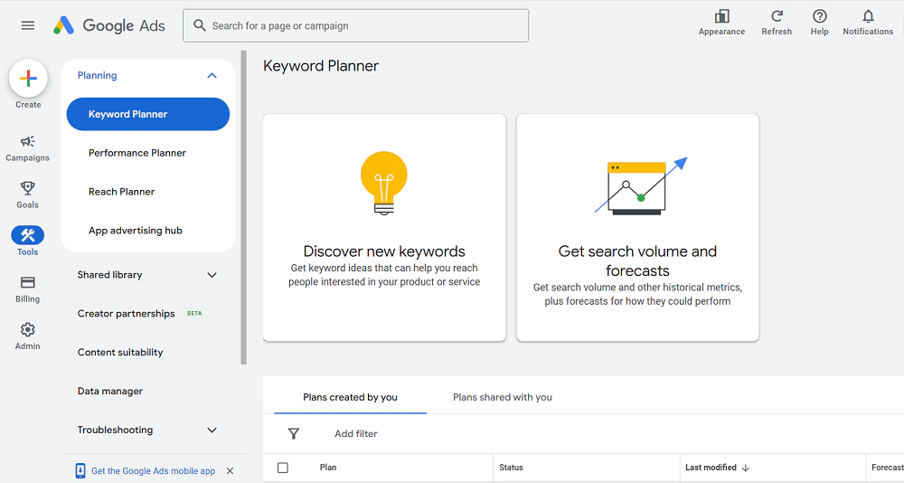 Google Keyword Planner